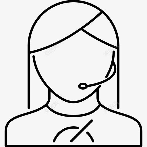 呼叫中心6号店直线型图标svg_新图网 https://ixintu.com 6号店 呼叫中心 直线型