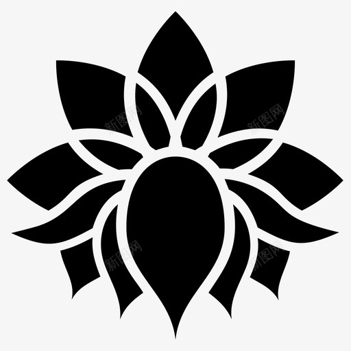 莲花睡莲莲花雕图标svg_新图网 https://ixintu.com 睡莲 莲花 莲花雕图标