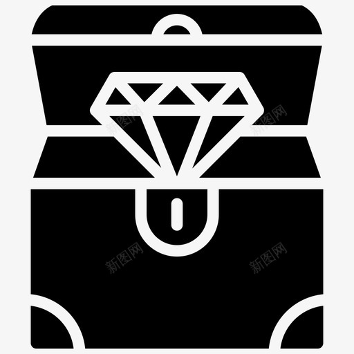 宝藏冒险钻石图标svg_新图网 https://ixintu.com 冒险 宝箱 宝藏 海盗元素雕文图标 神秘 钻石