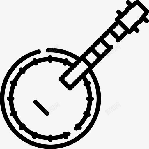 班卓琴乐器11线性图标svg_新图网 https://ixintu.com 乐器11 班卓琴 线性