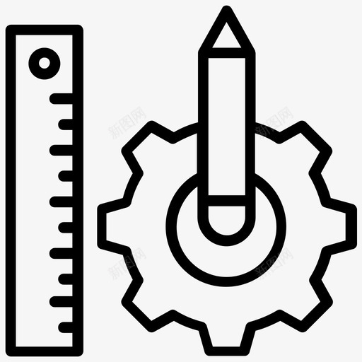 技术图纸内容开发工具图标svg_新图网 https://ixintu.com 内容开发 工程元素线图标 技术图纸 文具 绘图工具 设计工具