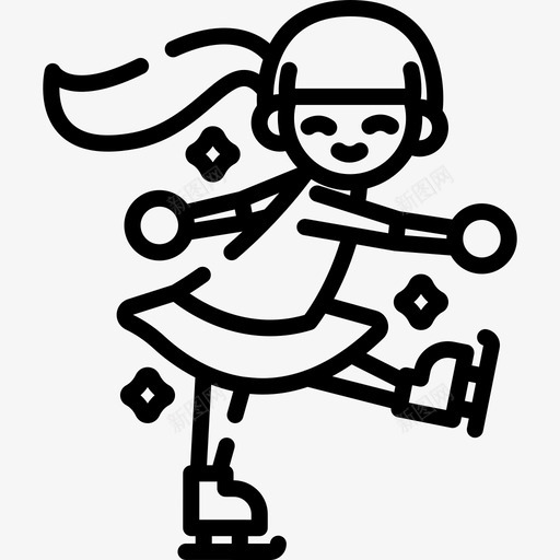 滑冰冬季运动12直线型图标svg_新图网 https://ixintu.com 冬季运动12 滑冰 直线型