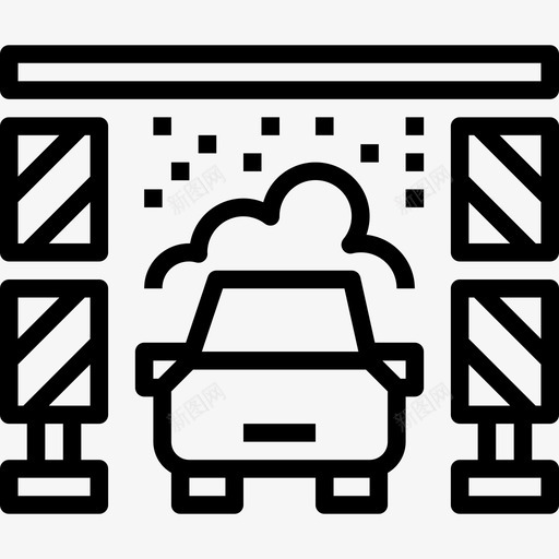 洗车10辆车直线式图标svg_新图网 https://ixintu.com 10辆车 洗车 直线式