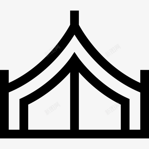 帐篷冒险19直线型图标svg_新图网 https://ixintu.com 冒险19 帐篷 直线型