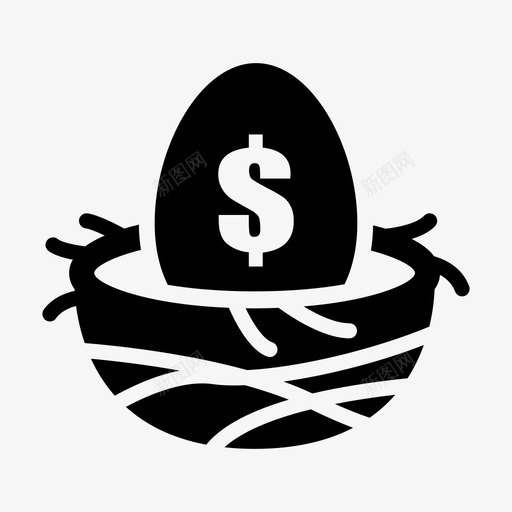 投资蛋钱图标svg_新图网 https://ixintu.com 个人金融第1部分 养老金 巢 投资 蛋 钱