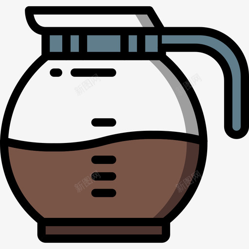 咖啡厨房用品线性颜色图标svg_新图网 https://ixintu.com 厨房用品 咖啡 线性颜色