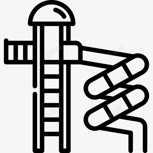 滑道水上公园直线图标svg_新图网 https://ixintu.com 水上公园 滑道 直线