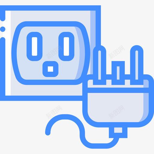 插头tech7蓝色图标svg_新图网 https://ixintu.com tech7 插头 蓝色
