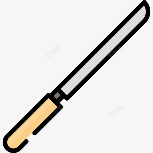 刀厨师工具和设备2线颜色图标svg_新图网 https://ixintu.com 刀 厨师工具和设备2 线颜色