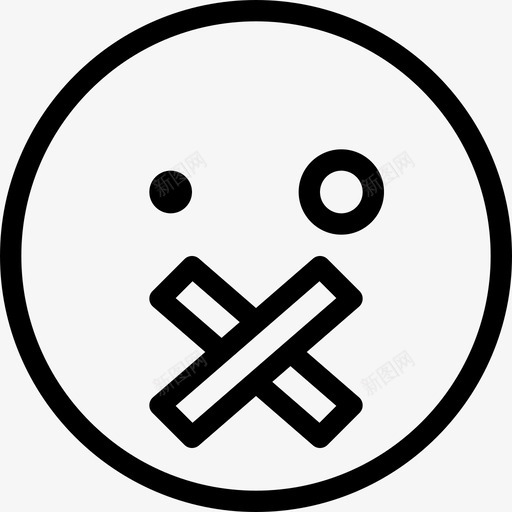 无声表情符号23线性图标svg_新图网 https://ixintu.com 无声 线性 表情符号23