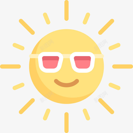 太阳夏季9平坦图标svg_新图网 https://ixintu.com 夏季9 太阳 平坦