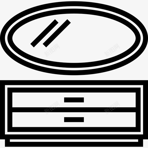 梳妆台家用家具6线性图标svg_新图网 https://ixintu.com 家用家具6 梳妆台 线性