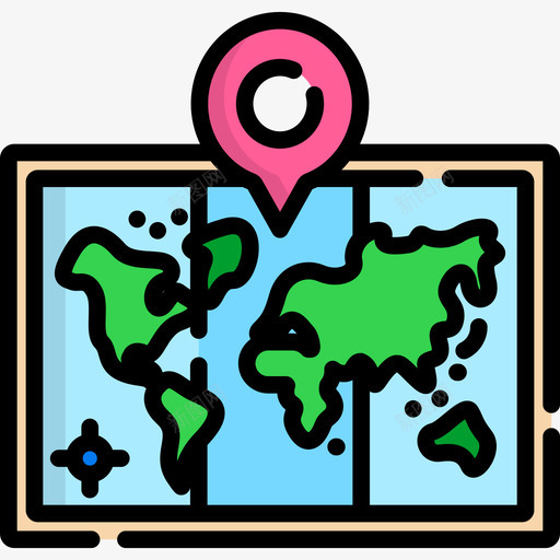 地图全球物流2线性颜色图标svg_新图网 https://ixintu.com 全球物流2 地图 线性颜色