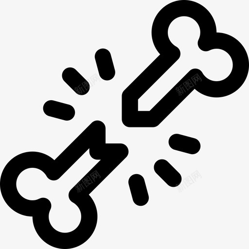 骨折理疗3线状图标svg_新图网 https://ixintu.com 理疗3 线状 骨折