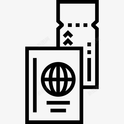 护照旅行107直系图标svg_新图网 https://ixintu.com 护照 旅行107 直系