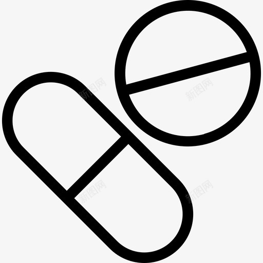 药丸医用94线性图标svg_新图网 https://ixintu.com 医用94 线性 药丸