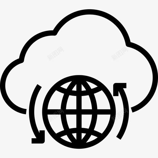 云计算网络与数据库2线性图标svg_新图网 https://ixintu.com 云计算 线性 网络与数据库2