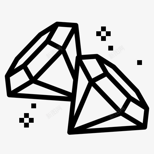 钻石水晶海盗图标svg_新图网 https://ixintu.com 水晶 海盗 游戏元素 石头 金库 钻石