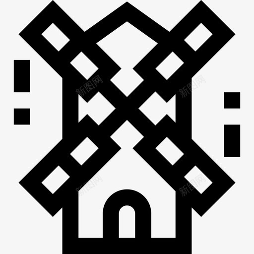 风车建筑物和房地产直线型图标svg_新图网 https://ixintu.com 建筑物和房地产 直线型 风车