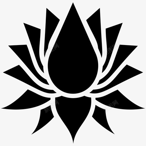 睡莲花莲花图标svg_新图网 https://ixintu.com 睡莲 花 荷花 莲花 莲花雕文图标