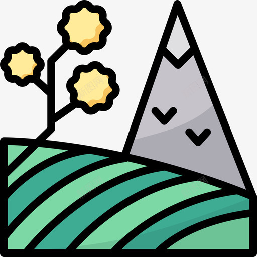 山谷自然8线性颜色图标svg_新图网 https://ixintu.com 山谷 线性颜色 自然8