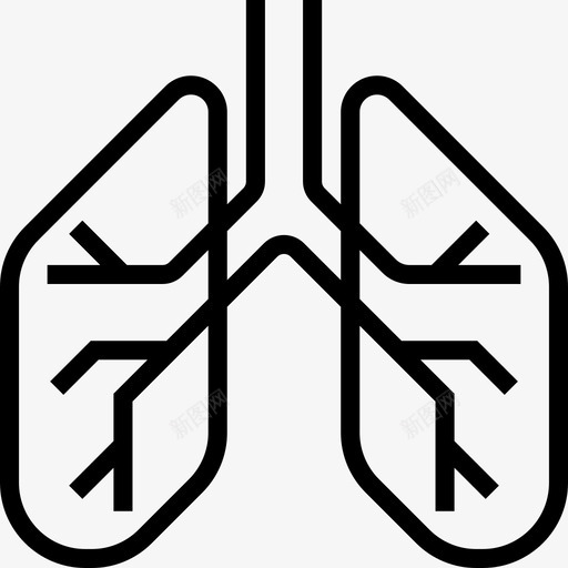 肺医学90线性图标svg_新图网 https://ixintu.com 医学90 线性 肺