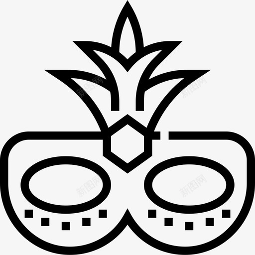 眼罩新年快乐直线型图标svg_新图网 https://ixintu.com 新年快乐 直线型 眼罩