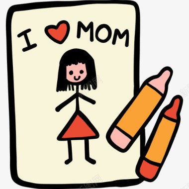 绘画母亲节10彩色图标图标