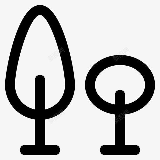 树圣诞森林图标svg_新图网 https://ixintu.com 圣诞 树 树木轮廓 森林 自然