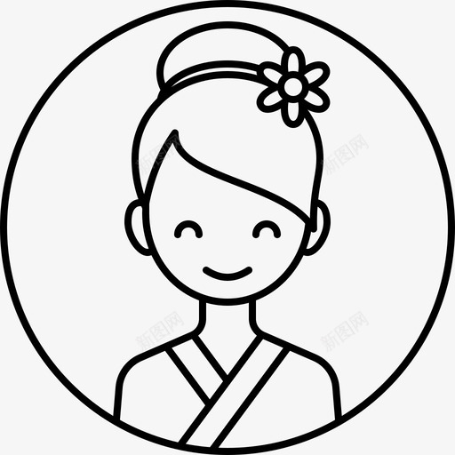 女孩化身和服图标svg_新图网 https://ixintu.com 个人资料 化身 和服 圈化身 女人 女孩