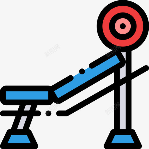 重量健身器材6线条颜色图标svg_新图网 https://ixintu.com 健身器材6 线条颜色 重量