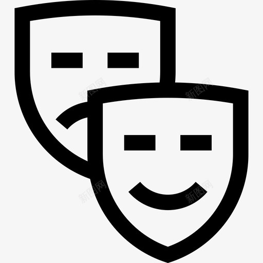 面具美术6线性图标svg_新图网 https://ixintu.com 线性 美术6 面具