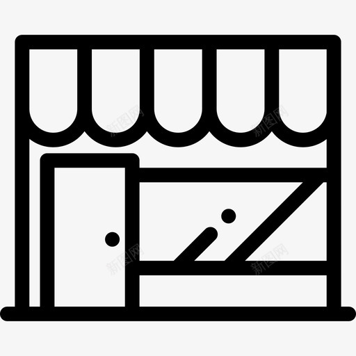 商店商业51直线图标svg_新图网 https://ixintu.com 商业51 商店 直线
