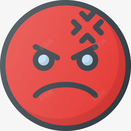 愤怒表情符号22线性颜色图标svg_新图网 https://ixintu.com 愤怒 线性颜色 表情符号22