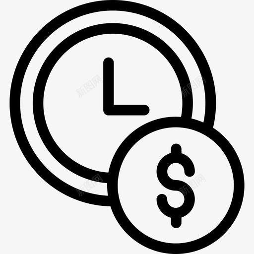 时间就是金钱银行和金融17线性的图标svg_新图网 https://ixintu.com 时间就是金钱 线性的 银行和金融17
