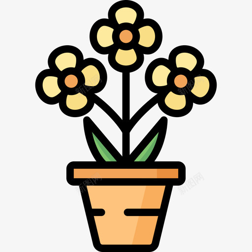 花室内植物2线形颜色图标svg_新图网 https://ixintu.com 室内植物2 线形颜色 花