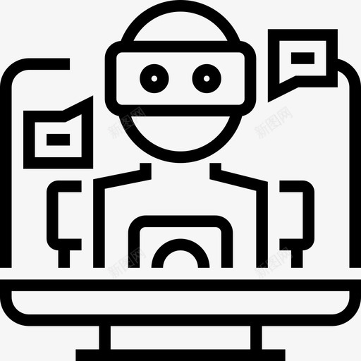 机器人人工智能2线性图标svg_新图网 https://ixintu.com 人工智能2 机器人 线性