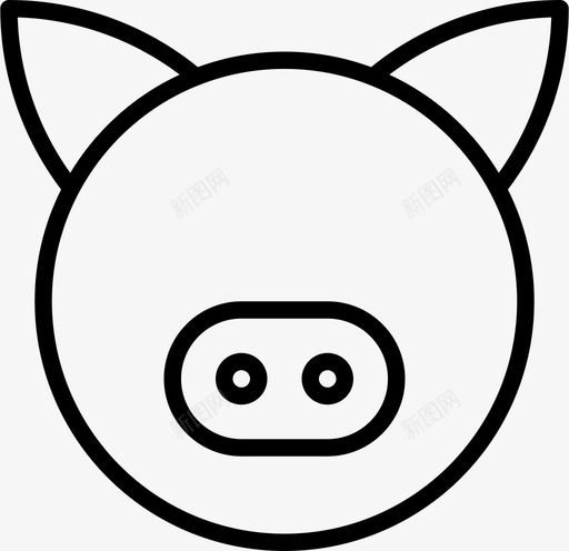 猪野猪家养图标svg_新图网 https://ixintu.com 动物瘦 家养 牲畜 猪 野猪