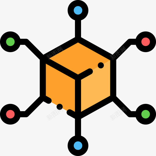 立方体技术32线颜色图标svg_新图网 https://ixintu.com 技术32 立方体 线颜色