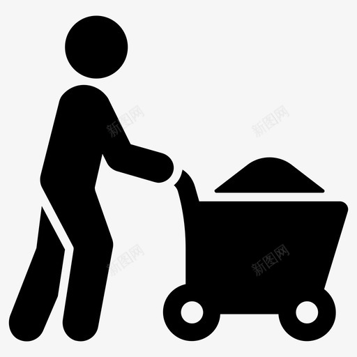 劳工采矿工作图标svg_新图网 https://ixintu.com 劳工 工人 工作 采矿