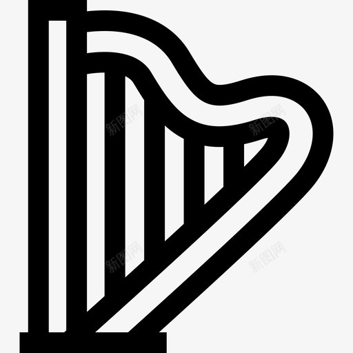 竖琴风景艺术8线性图标svg_新图网 https://ixintu.com 竖琴 线性 风景艺术8