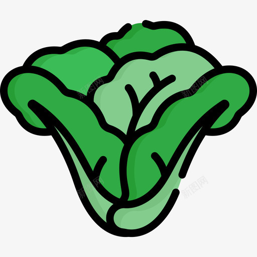 生菜水果蔬菜7种图标svg_新图网 https://ixintu.com 水果 生菜 线形颜色 蔬菜7种