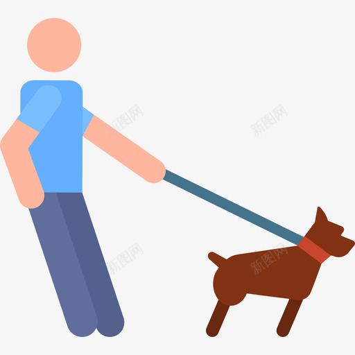遛狗城市象形图2彩色图标svg_新图网 https://ixintu.com 城市象形图2 彩色 遛狗