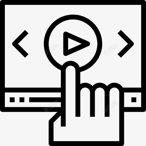 视频播放器社交媒体营销3线性图标svg_新图网 https://ixintu.com 社交媒体营销3 线性 视频播放器