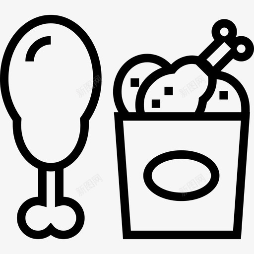 炸鸡快餐26直系图标svg_新图网 https://ixintu.com 快餐26 炸鸡 直系