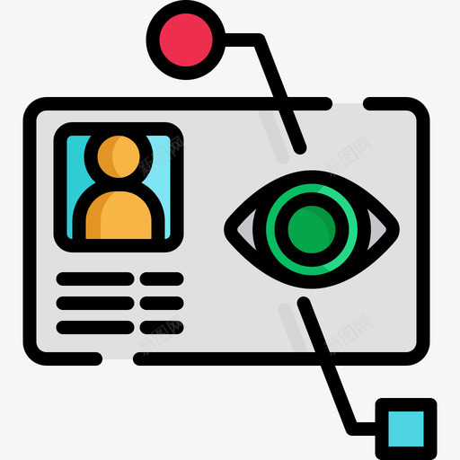 眼睛扫描未来技术9线颜色图标svg_新图网 https://ixintu.com 未来技术9 眼睛扫描 线颜色