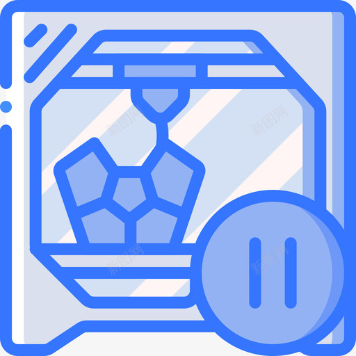3d打印机3d打印2蓝色图标svg_新图网 https://ixintu.com 3d打印2 3d打印机 蓝色