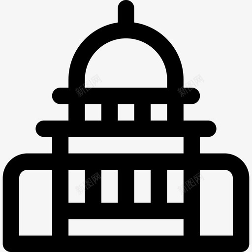 美国国会大厦直系图标svg_新图网 https://ixintu.com 直系 美国国会大厦