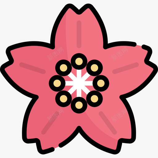 樱花自然和动物2线形颜色图标svg_新图网 https://ixintu.com 樱花 线形颜色 自然和动物2