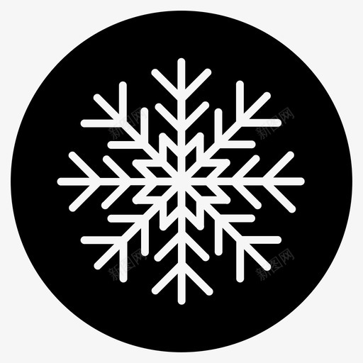 雪花圣诞节冰冻图标svg_新图网 https://ixintu.com 冬天 冰 冰冻 圣诞节 雪花 雪花雕文